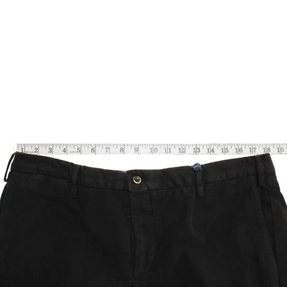 Zanella NWT Chinos / Casual Pants Size 36 US Parker In Solid Black Cotton Blend